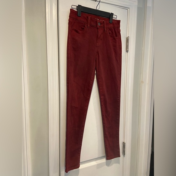 NWOT American Eagle Size 6 Next Level Stretch Jegging Skinny Jeans Burgundy - Picture 4 of 15